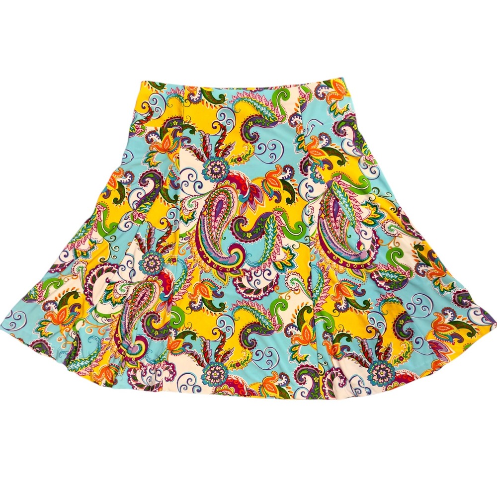 Lauren Ralph Lauren Paisley Skirt‎ A-Line Colorful Flair Size Small Bohemian